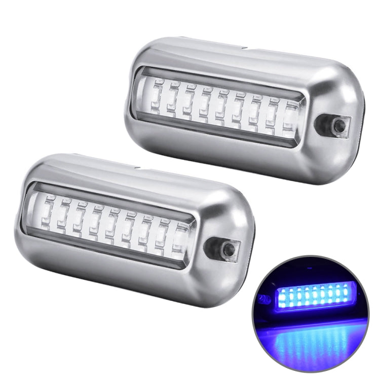 2 PCS MK-027 Ship / Yacht 10-30V 27LEDs Waterproof Stainless Steel Underwater Light