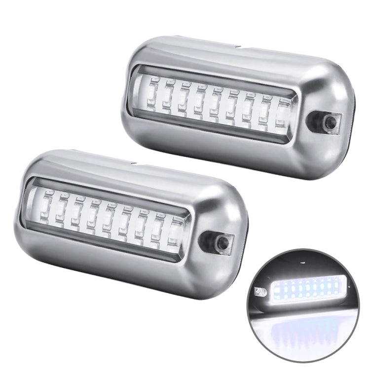 2 PCS MK-027 Ship / Yacht 10-30V 27LEDs Waterproof Stainless Steel Underwater Light