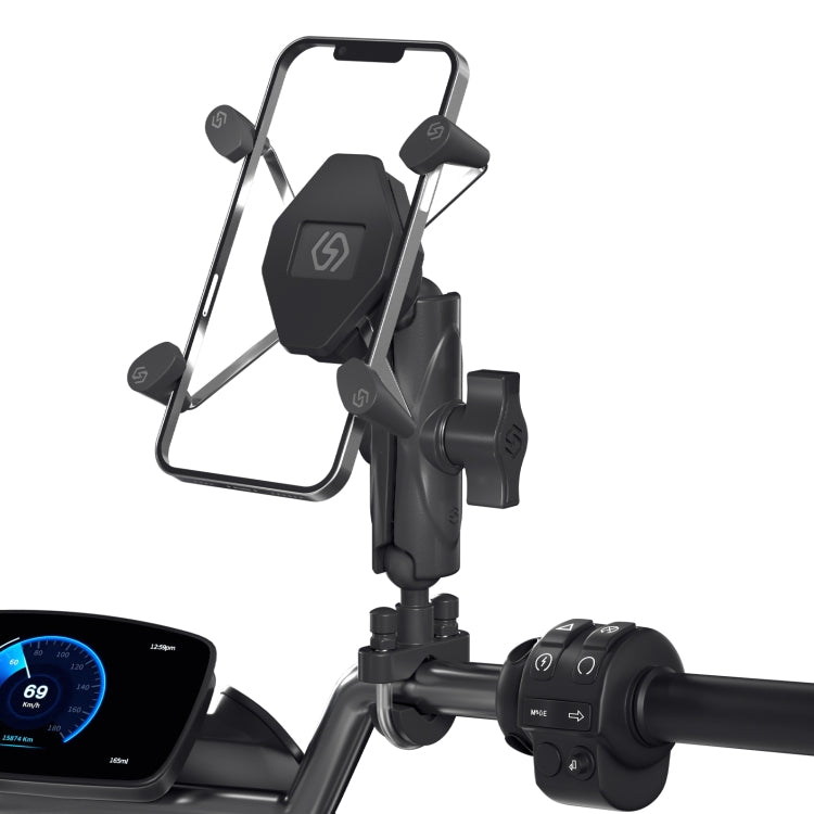ZH-1558A1 Motorcycle Handlebar X-shape Aluminum Alloy Phone Holder