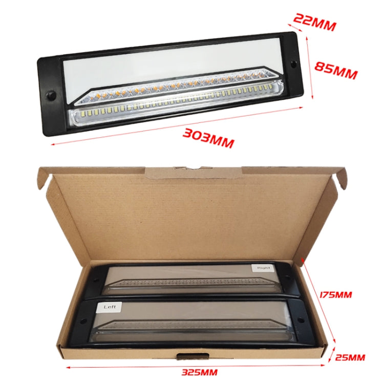 2 PCS Heavy-duty Truck Trailer 147LED Light Guide Three-color Brake Light