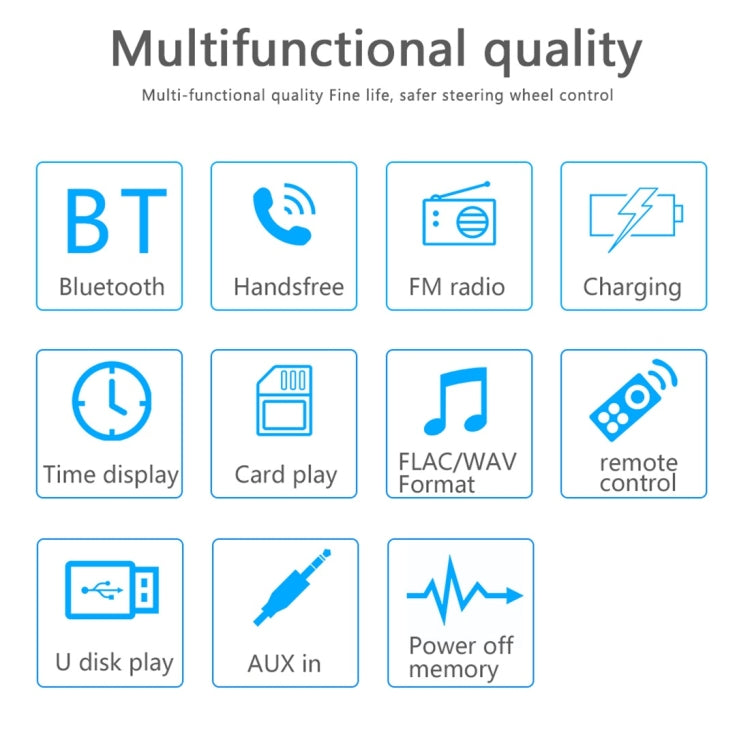 M10 12V Car Radio Receiver MP3 Player, Support Bluetooth Hand-free Calling / FM / USB / SD Card