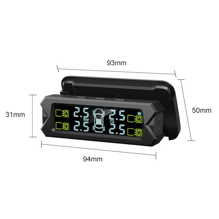 Car High Precision Solar Charging Tire Pressure Monitoring System TPMS, External Beep Sensor