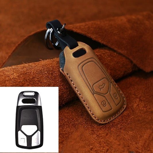 For Audi Series Car Cowhide Leather Key Protective Cover Key Case, A Version 2016-2017, For Audi, A Version