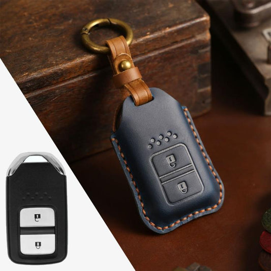 For Honda Car Cowhide Leather Key Protective Cover Key Case, Two Keys Version