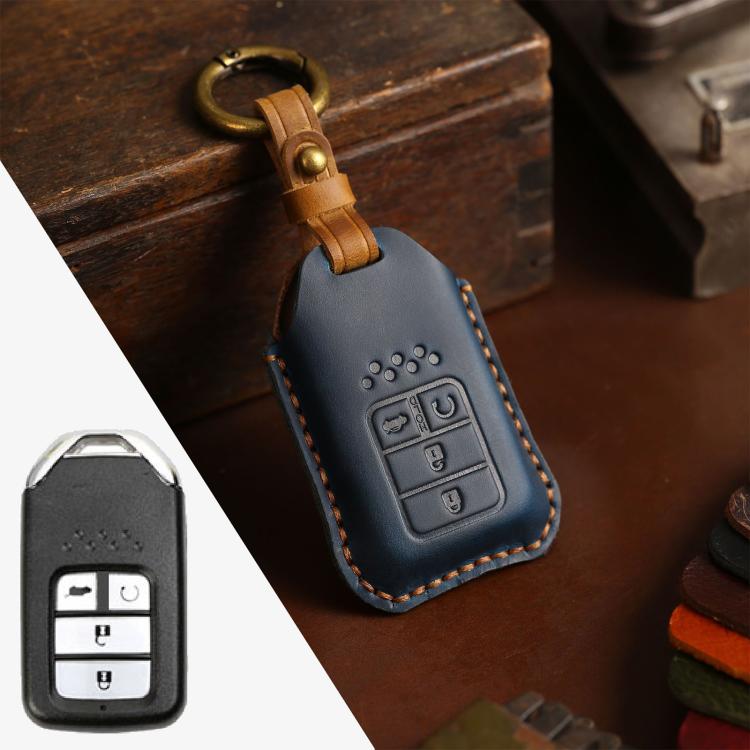 For Honda Car Cowhide Leather Key Protective Cover Key Case, Four Keys Version