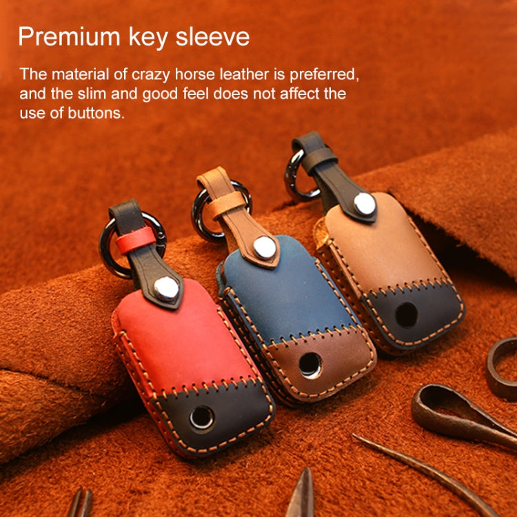 For Volkswagen Car Cowhide Leather Key Protective Cover Key Case, B Version