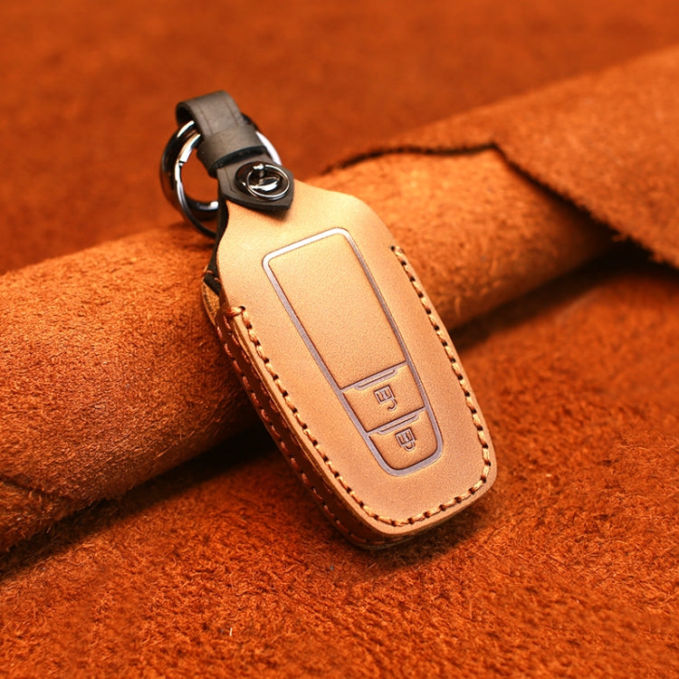 For Toyota Car Cowhide Leather Key Protective Cover Key Case, Two Keys Version