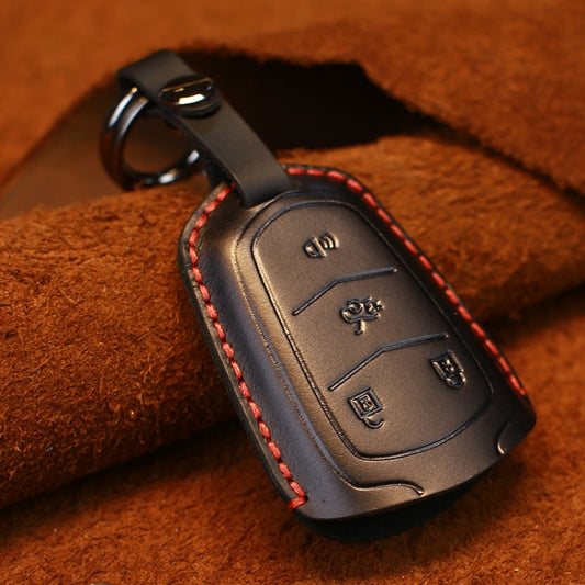 For Cadillac Car Cowhide Leather Key Protective Cover Key Case, Four Keys Version