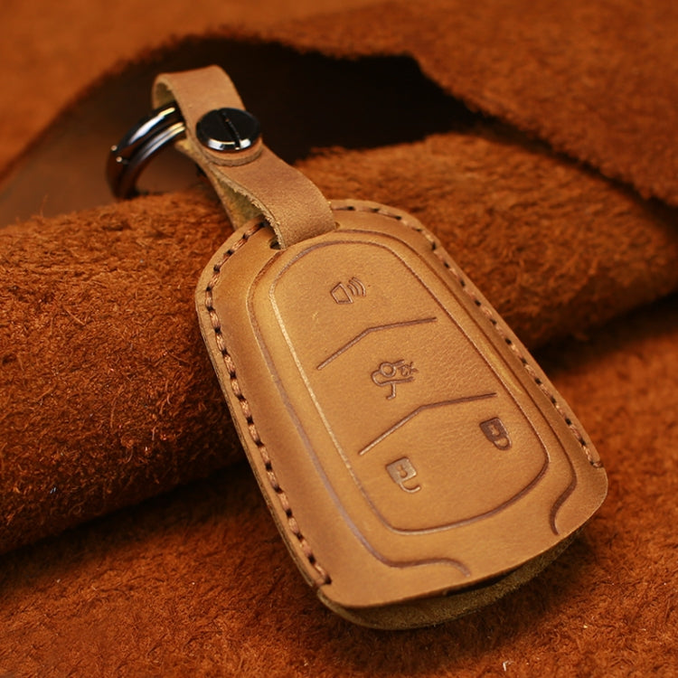 For Cadillac Car Cowhide Leather Key Protective Cover Key Case, Four Keys Version