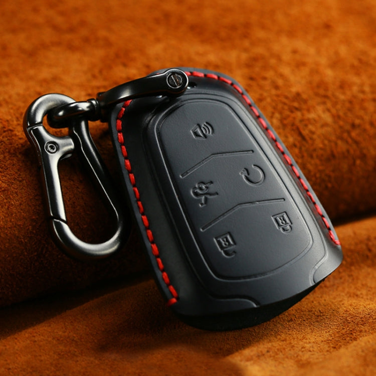 For Cadillac Car Cowhide Leather Key Protective Cover Key Case, Five Keys Version