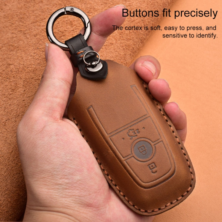 For Ford Car Cowhide Leather Key Protective Cover Key Case, Three Keys Version