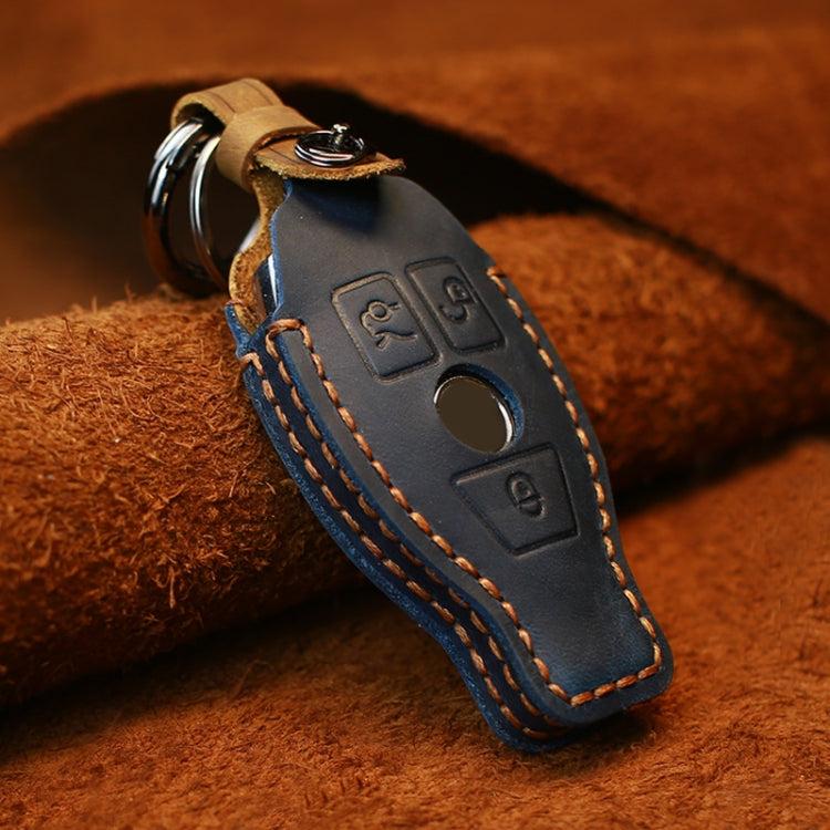 For Mercedes-Benz Old Style Car Cowhide Leather Key Protective Cover Key Case
