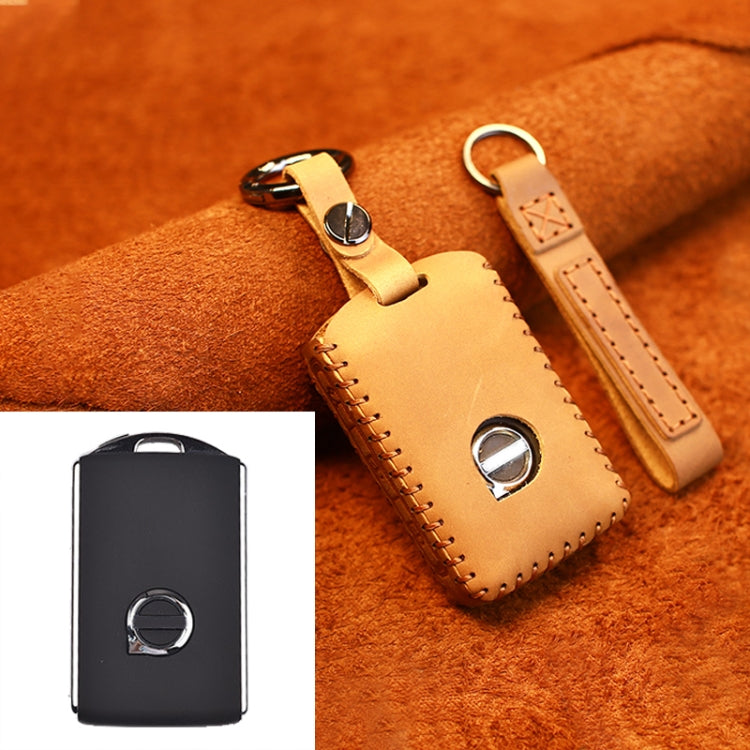 For Volvo Single Slit Style Car Cowhide Leather Key Protective Cover Key Case
