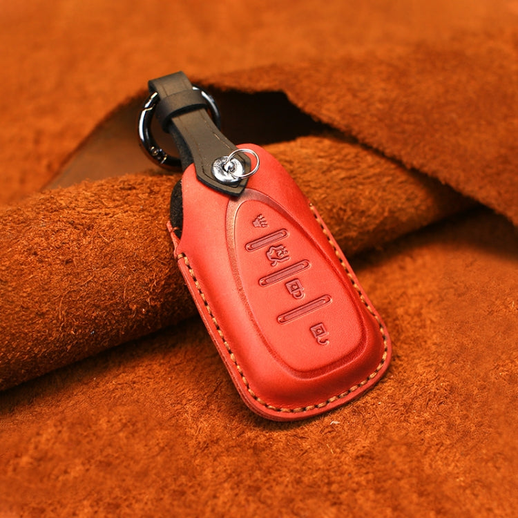 For Chevrolet Car Cowhide Leather Key Protective Cover Key Case, Four Keys Version