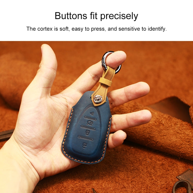 For Chevrolet Car Cowhide Leather Key Protective Cover Key Case, Four Keys Version