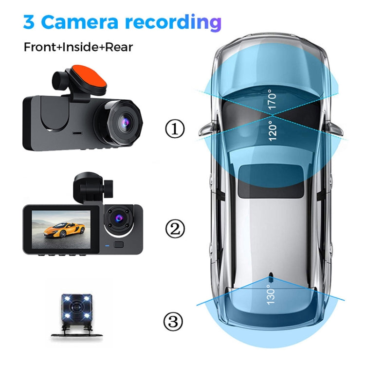 A2 Triple Lens Car Dash Camera Driving Recorder