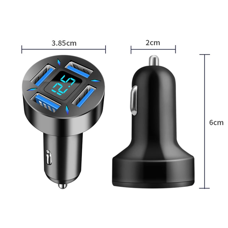 2pcs 4 in 1 USB 4.8A Digital Display Car Charger