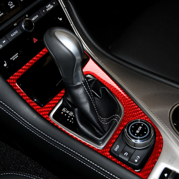 Car Carbon Fiber Gear Panel Decorative Sticker for Infiniti Q50 2014-2020, Left Drive
