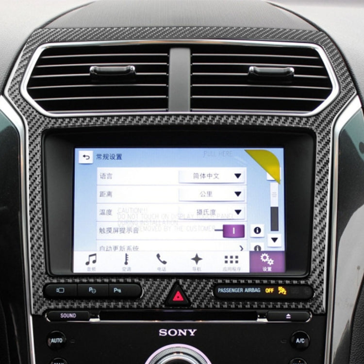 Car Carbon Fiber Navigation Panel Decorative Sticker for Ford Explorer 2016-2019, Left Drive