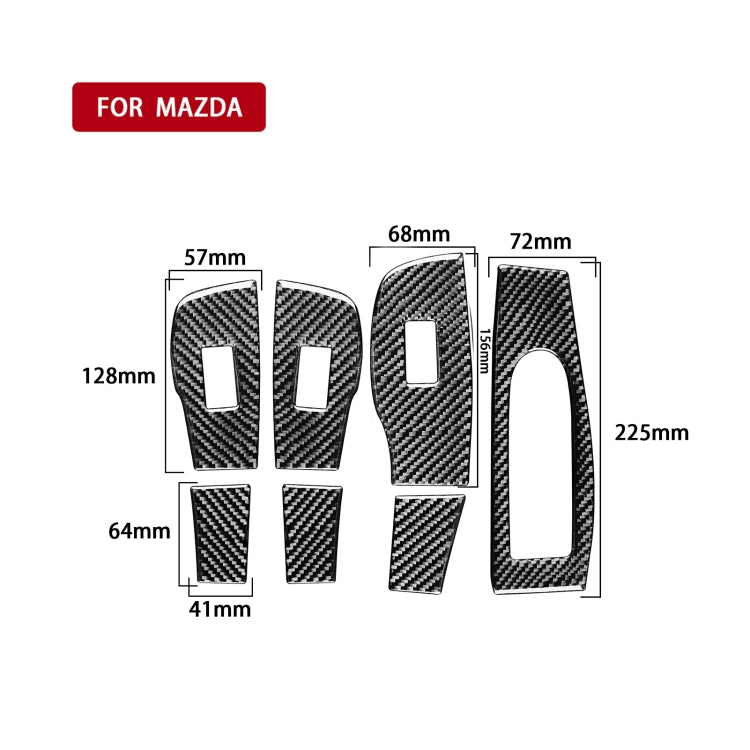 7 in 1 Car Carbon Fiber Window Lift Panel Decorative Sticker for Mazda 3 Axela 2020, Right Drive
