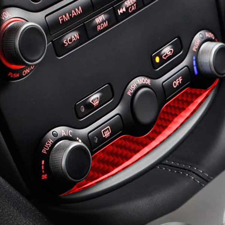Car Carbon Fiber Air Conditioning Adjustment Panel Decorative Strip for Nissan 370Z / Z34 2009-, Left and Right Drive Universal