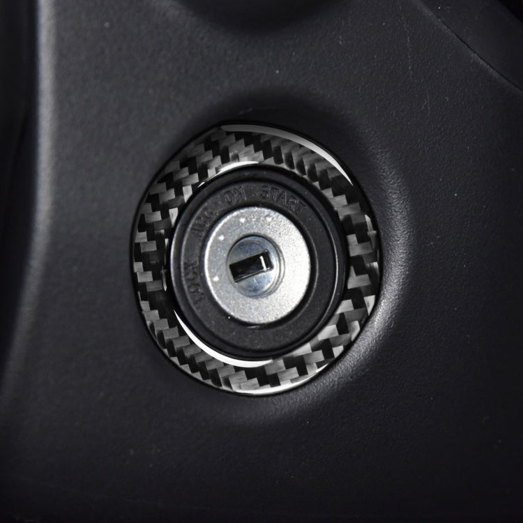 Car Carbon Fiber Ignition Key Ring Decorative Sticker for Toyota Corolla / Levin 2014-2018, Left and Right Drive Universal