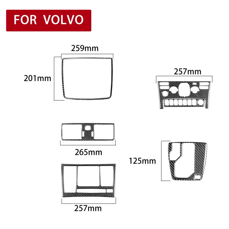 7 in 1 Car Carbon Fiber Gear Set B Decorative Sticker for Volvo XC90 2003-2014, Left Drive