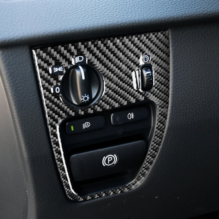 Car Carbon Fiber Headlight Control Decorative Sticker for Volvo XC90 2003-2014, Left and Right Drive Universal