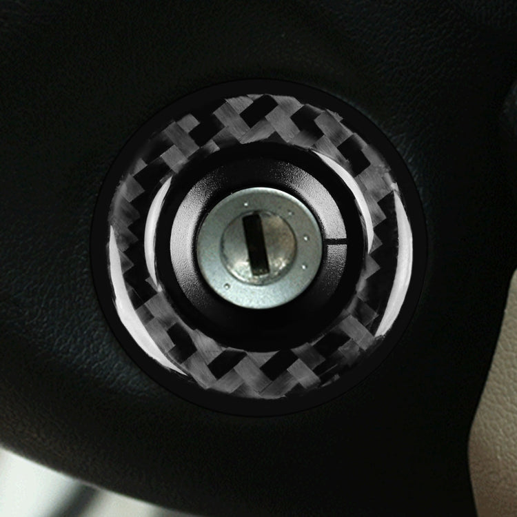 Car Carbon Fiber Ignition Ring Decorative Sticker for Volkswagen Beetle 2012-2019, Left and Right Drive Universal