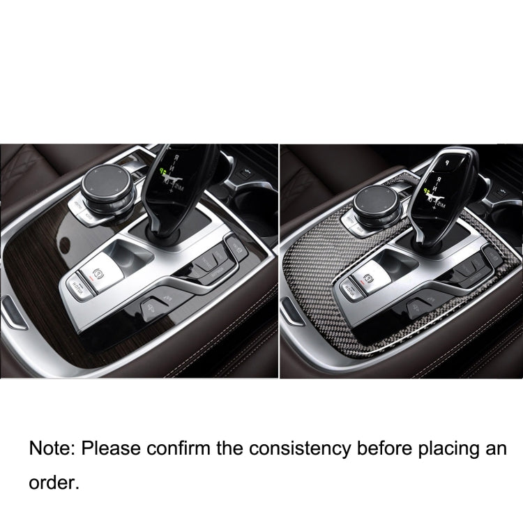 Car Carbon Fiber Central Shift Panel Cover Decorative Sticker for BMW G11 / G12 2016-, Right Drive