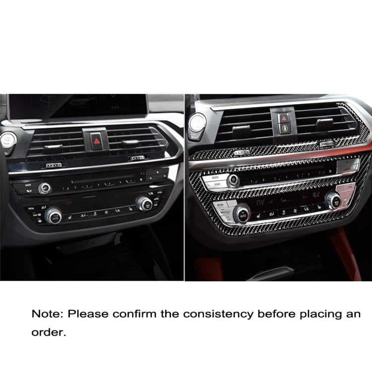 Car Carbon Fiber Air Conditioner CD Control Panel M Performance Decorative Sticker for BMW G01 X3 2018-2020 / G02 X4 2019-2020, Left and Right Drive Universal