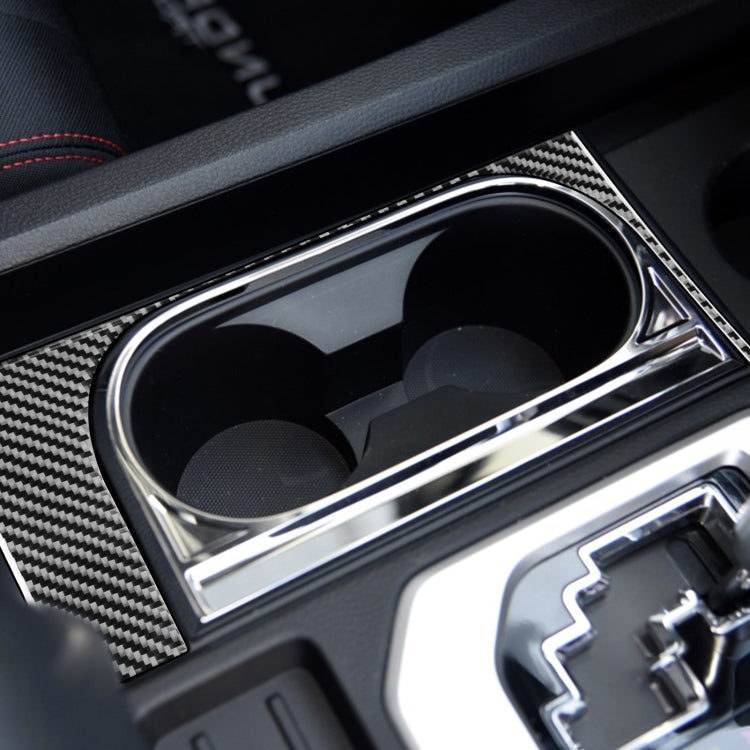 Carbon Fiber Car Cup Holder Frame Decorative Sticker for Toyota Tundra 2014-2018, Right Driving