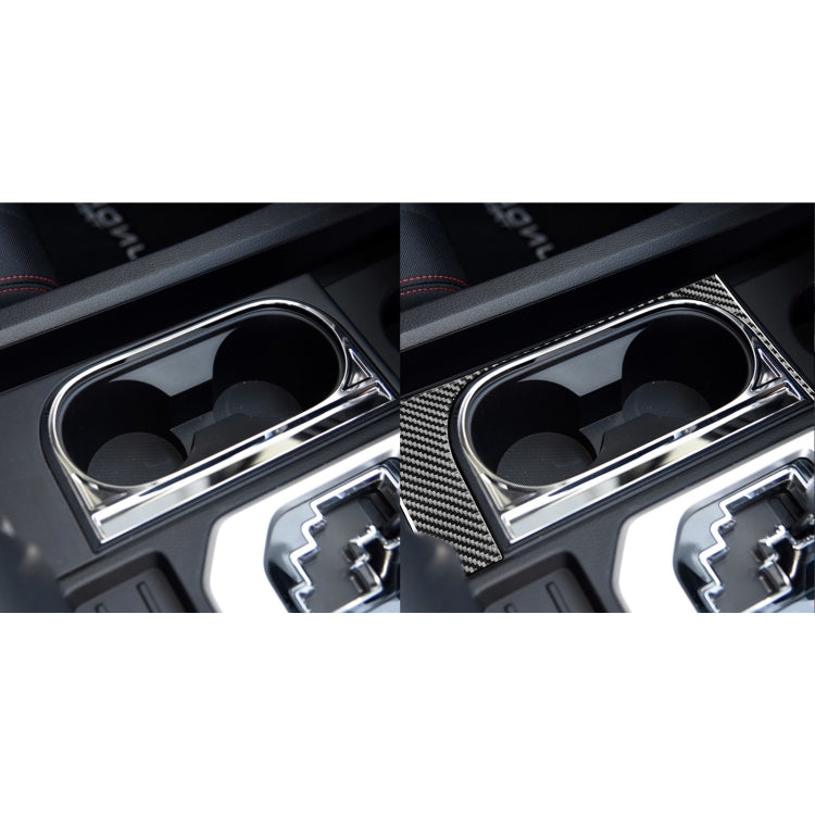 Carbon Fiber Car Cup Holder Frame Decorative Sticker for Toyota Tundra 2014-2018, Right Driving