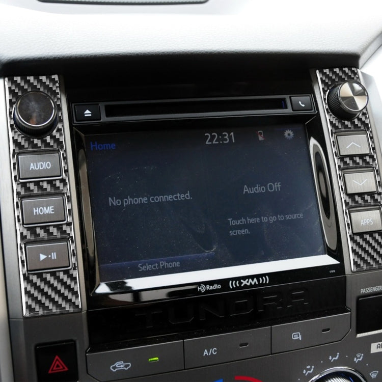 2 PCS / Set Carbon Fiber Car Central Control Volume Switch Decorative Sticker for Toyota Tundra 2014-2018, Left Right Driving Universal