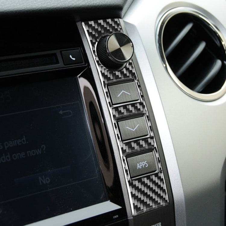 2 PCS / Set Carbon Fiber Car Central Control Volume Switch Decorative Sticker for Toyota Tundra 2014-2018, Left Right Driving Universal