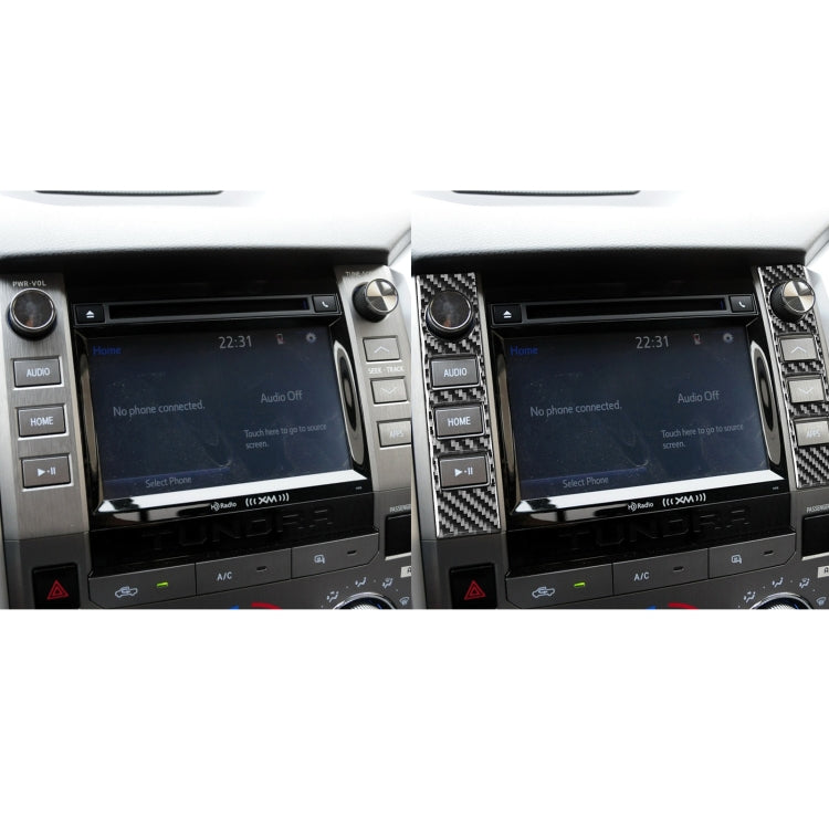 2 PCS / Set Carbon Fiber Car Central Control Volume Switch Decorative Sticker for Toyota Tundra 2014-2018, Left Right Driving Universal