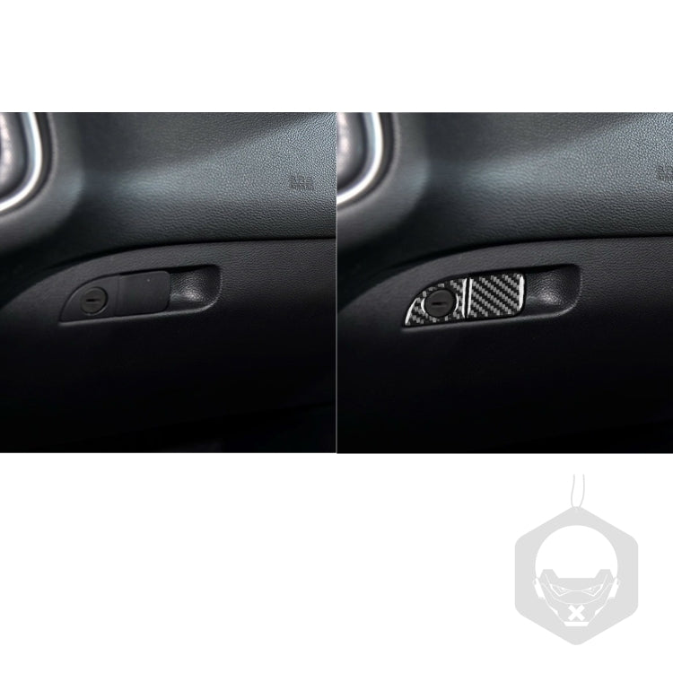 Carbon Fiber Car Co-pilot Storage Handle Decorative Sticker for Dodge Challenger 2015 to Now, Left Driving
