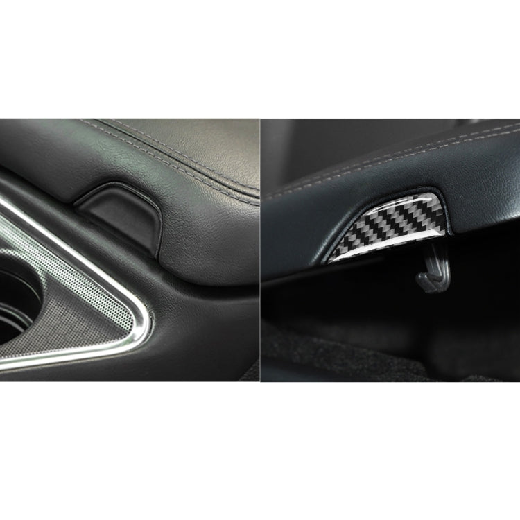 Carbon Fiber Car Central Control Armrest Storage Button Decorative Sticker for Dodge Challenger 2015 to Now, Left Driving