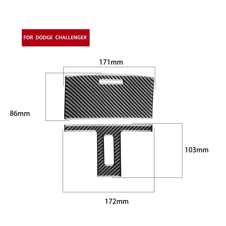 2 PCS / Set Carbon Fiber Car Reading Light Panel Decorative Sticker for Dodge Challenger 2015 to Now, Left Driving