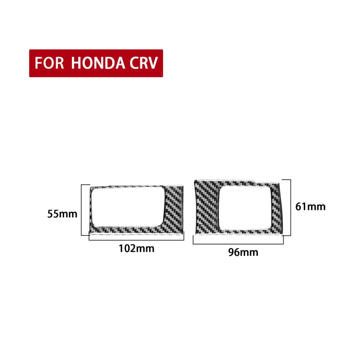 2 PCS / Set Carbon Fiber Car Central Control Card Box Panel Decorative Sticker for Honda CRV 2007-2011,Left Drive, Central Control Card Box ,Left Drive