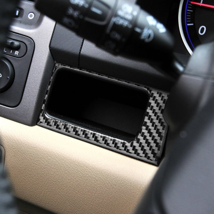2 PCS / Set Carbon Fiber Car Central Control Card Box Panel Decorative Sticker for Honda CRV 2007-2011,Left Drive, Central Control Card Box ,Left Drive