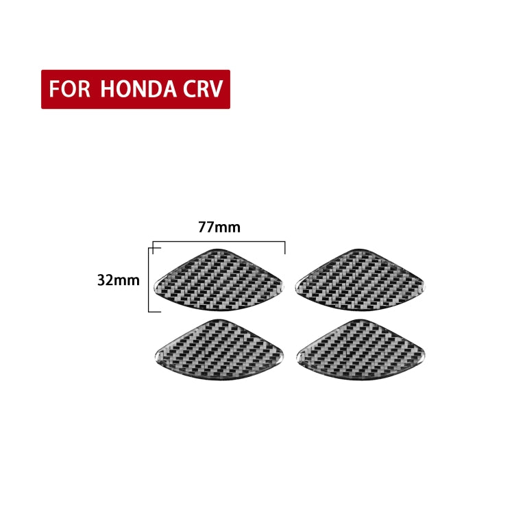 4 PCS / Set Carbon Fiber Car Inner Door Bowl Patch Decorative Sticker for Honda CRV 2007-2011,Left and Right Drive Universal