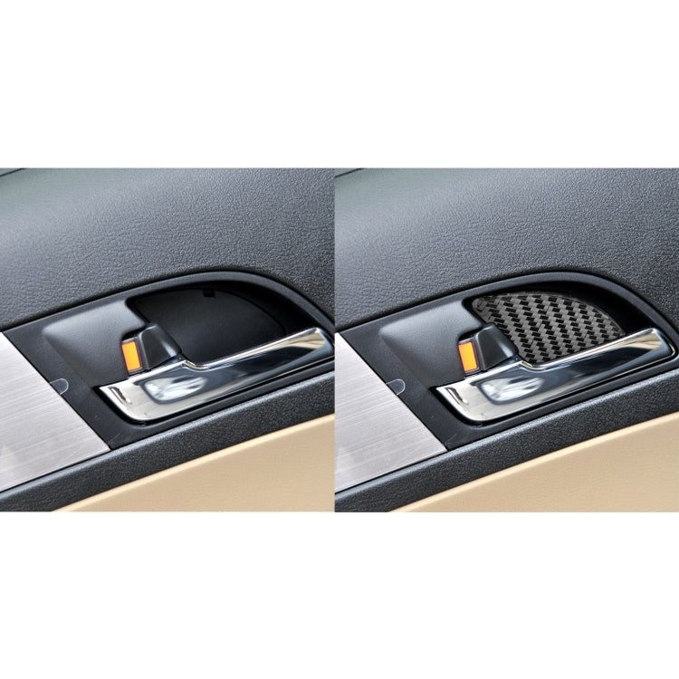 4 PCS / Set Carbon Fiber Car Inner Door Bowl Patch Decorative Sticker for Honda CRV 2007-2011,Left and Right Drive Universal