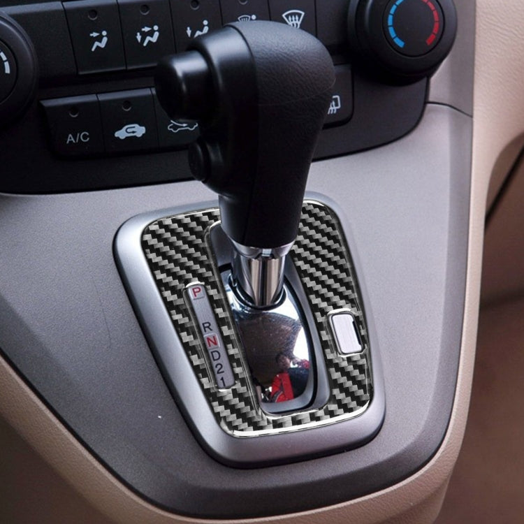 Carbon Fiber Car Gear Indicator Frame Decorative Sticker for Honda CRV 2007-2011,Left Drive
