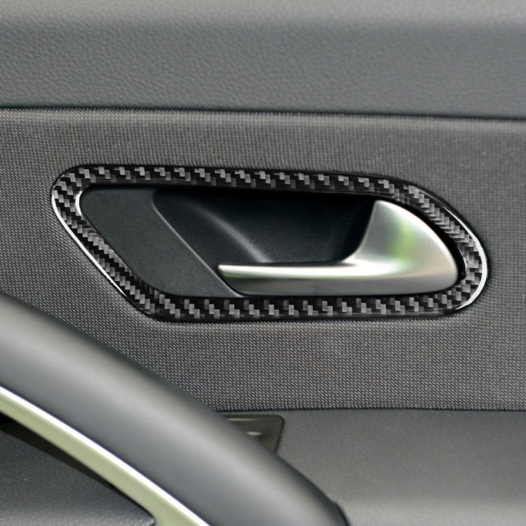 2 PCS / Set Carbon Fiber Car Inner Door Handle Decorative Sticker for Volkswagen Scirocco 2009-2016,Left and Right Drive Universal