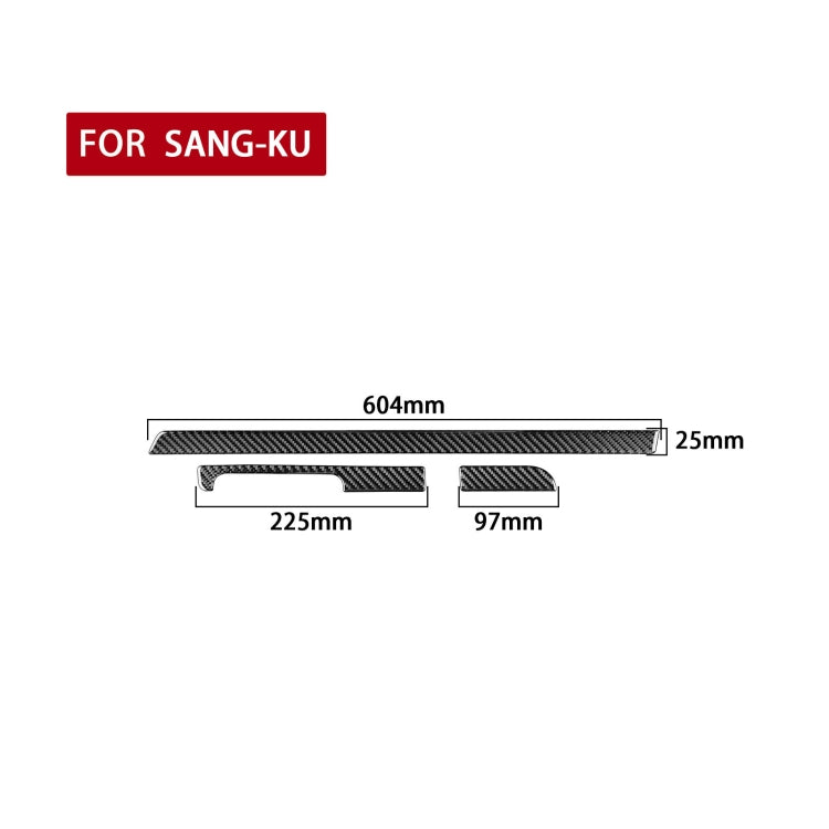 3 PCS / Set Carbon Fiber Car Dashboard Strip Decorative Sticker for Volkswagen Scirocco 2009-2016,Left Drive