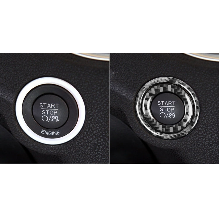 2 PCS / Set Carbon Fiber Car Ignition Switch Decorative Sticker for Dodge Challenger 2015 to Now, Left Driving