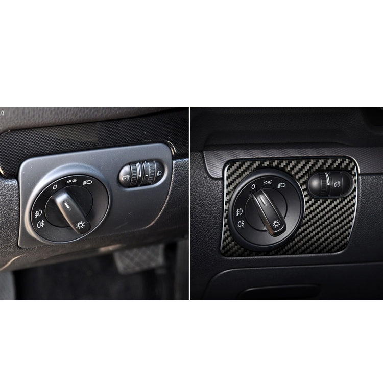 Carbon Fiber Car Headlight Switch Panel Decorative Sticker for Volkswagen Golf 6 2008-2012, Left Driving