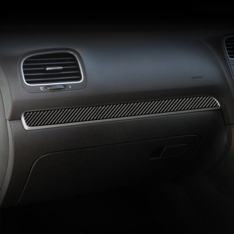 Carbon Fiber Car Central Control Strip Decorative Sticker for Volkswagen Golf 6 2008-2012, Right Driving