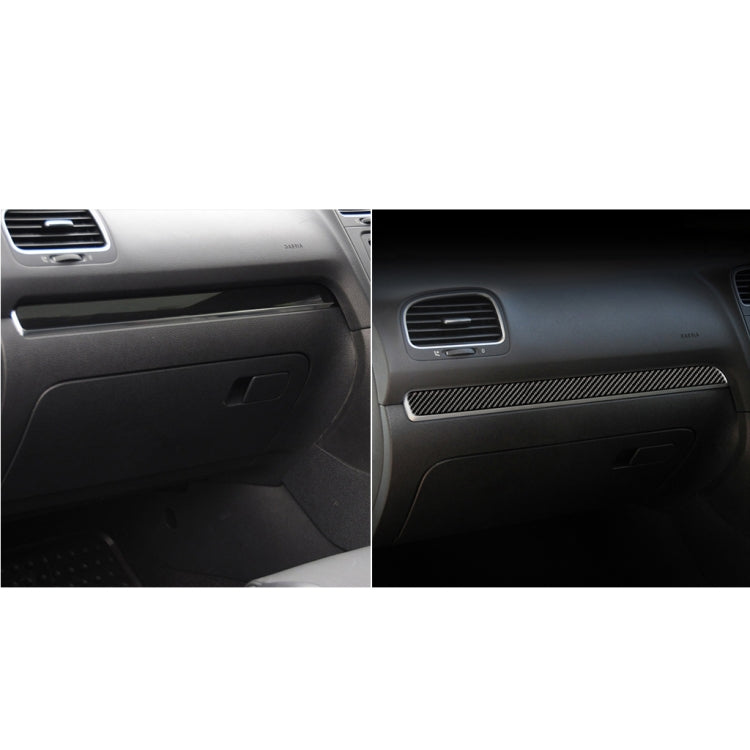 Carbon Fiber Car Central Control Strip Decorative Sticker for Volkswagen Golf 6 2008-2012, Right Driving
